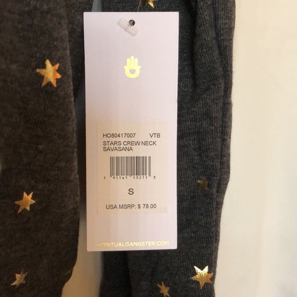 Spiritual Gangster Long Sleeve Stars Top, size S NWT - Picture 5 of 9